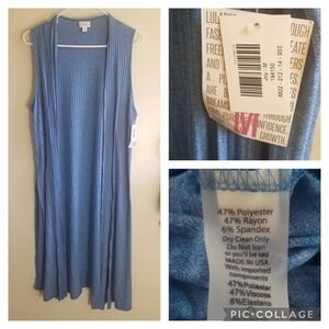 LuLaRoe Long Blue Joy Vest